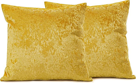 NiNi ALL Decorative Throw Pillow Covers Pack of 2, Velvet Throw Pillow Cases for Couch Pillows Cover Bedroom Living Room Outdoor Pillow Covers 16x16 Inch Gold