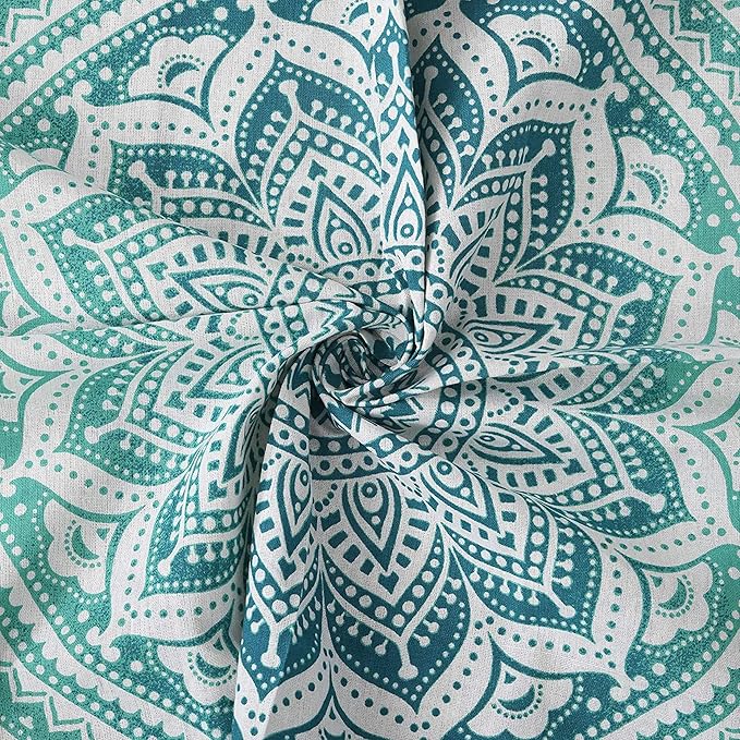 raajsee Green Ombre Mandala Tapestry Wall Hanging,Indian Cotton Beach Throw Blanket Hippie Tapestries,Boho Decor,Meditation Yoga Mat Rugs,52x82 inches