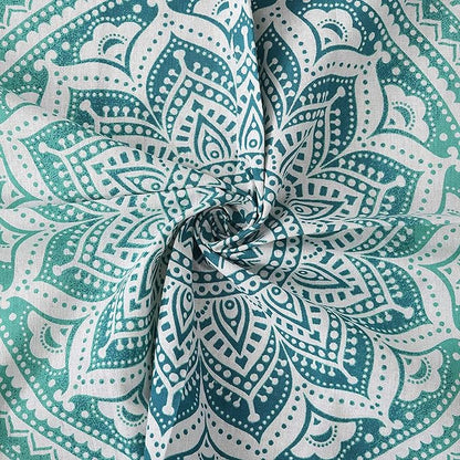 raajsee Green Ombre Mandala Tapestry Wall Hanging,Indian Cotton Beach Throw Blanket Hippie Tapestries,Boho Decor,Meditation Yoga Mat Rugs,52x82 inches