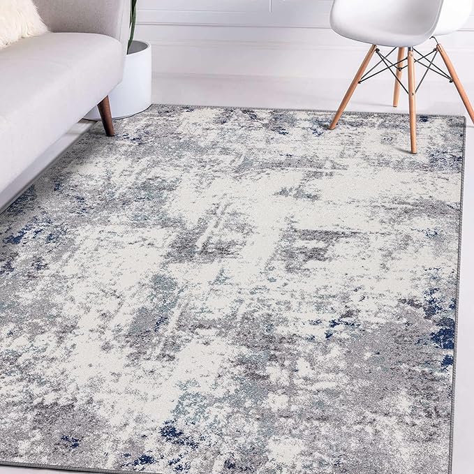 LUXE WEAVERS Hampstead Abstract Area Rug - Medium Pile, Modern Area Rug, Ivory / 6 x 9