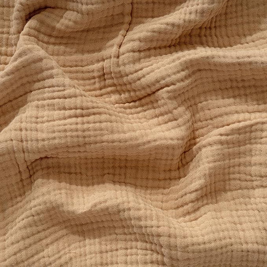 Muslin Blanket - Pure 100% Turkish Cotton Airy Soft Light Versatile Gauze Throw Blanket for Bed, Couch, Sofa (Beige, Throw Size (50" x 66" inch))
