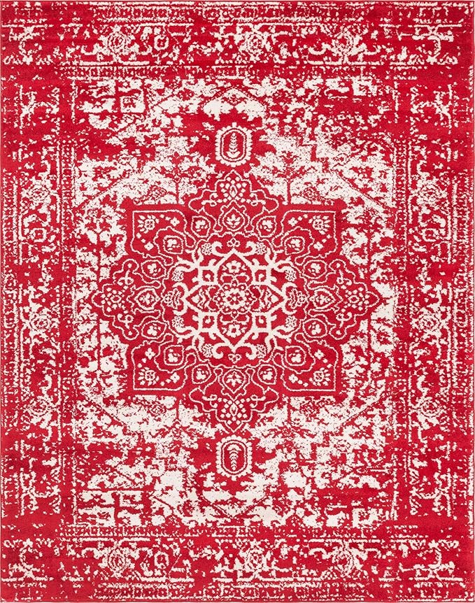 Rugs.com Arlington Collection Rug – 8' x 10' Red Medium-Pile Rug Perfect for Living Rooms, Large Dining Rooms, Open Floorplans
