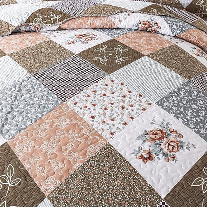 HoneiLife Oversized King Bedspreads 120x120-3 Pcs California King Quilt, Extra Large Quilt Sets All Season Use,Rustic Bedding Sets King Size,Reversible Coverlet Lightweight Microfiber Bed Quilts