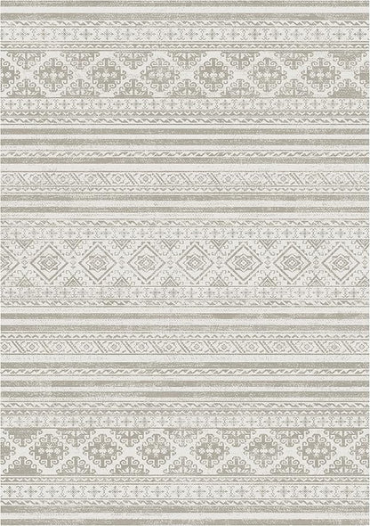 RUGSURE Washable Area Rugs 3' x 5 ' - 1/6 Thick - Moroccan-Inspired -Stain & Water Resistant Non-Slip - Resistant Rug for Living Room, Bedroom, Nursery, Pet & Child Friendly (Grey)