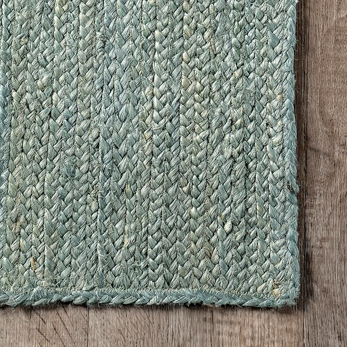 Nuloom Rigo Green, 8'6" x 11'6", Handmade, Jute, Soft and Textured, High Traffic, Stain Resistant, Easy Clean, Durable Area Rug for Bedroom, Living Room, Dining Space, Den, Foyer, Entryway