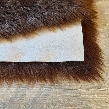 LAMBZY High Pile Super Soft Faux Sheepskin Rug (10'x13', Brown)