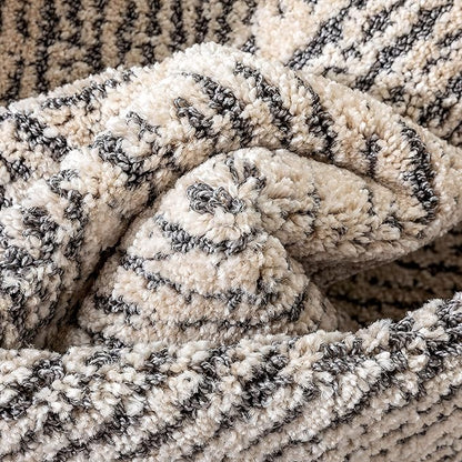 Well Woven Ezio Beige Tribal Geometric Distressed High-Lo Pile Area Rug 8x10 (7'10" x 10'6")
