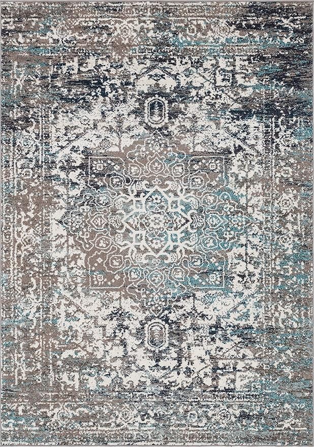 Rugs.com Arlington Collection Rug – 7' x 10' Grey Medium-Pile Rug Perfect for Living Rooms, Large Dining Rooms, Open Floorplans