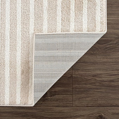 Abani Area Rug for Living Room -Nuevo 4' x 6' Beige Arch Pattern Area Rug, Soft and Durable Living Room Rug, Stain and Fade Resistant, Chic Modern Design, Pet & Kid Friendly