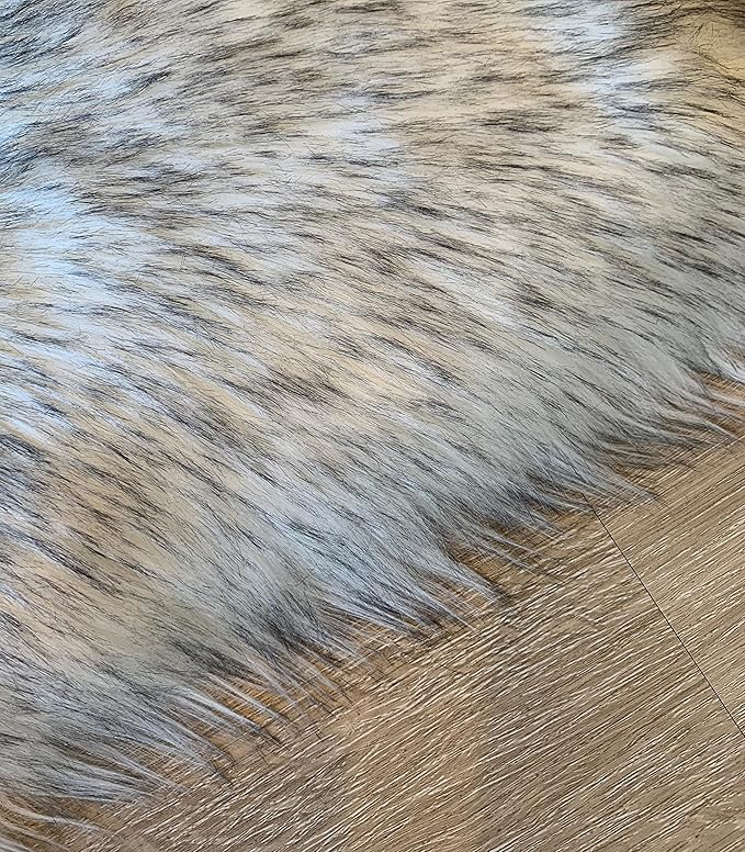 LAMBZY Faux Sheepskin Super Soft Hypoallergenic Silky Shag Rug for Living Room, Kids Room, Sofa (Triple Side by Side 3'x6', White/Black Tips)