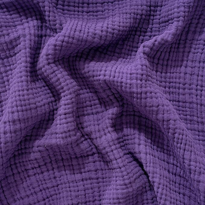 Muslin Blanket - Pure 100% Turkish Cotton Airy Soft Light Versatile Gauze Throw Blanket for Bed, Couch, Sofa (Purple, Throw Size (50" x 66" inch))