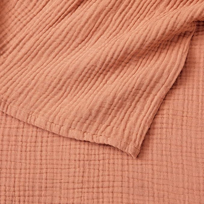 100% Cotton Muslin King Size Blanket | Soft, Breathable, and Lightweight Bed Blanket for All-Season | Perfect for Layering | Maria Collection (King, Rust)