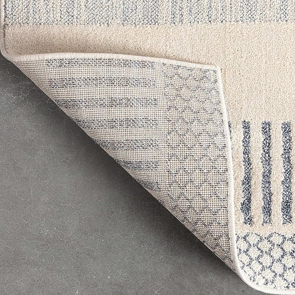 Well Woven Harlow Collection Briar Light Blue - Modern Tribal Minimalist Geometric 6x9 Area Rug - Ideal for Living Room, Dining Room & Bedroom - Durable, Stain Resistant & Easy to Clean