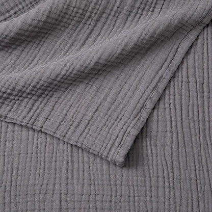 100% Cotton Muslin Full Queen Size Blanket | Soft, Breathable, and Lightweight Bed Blanket for All-Season | Perfect for Layering | Maria Collection (Full/Queen, Charcoal)