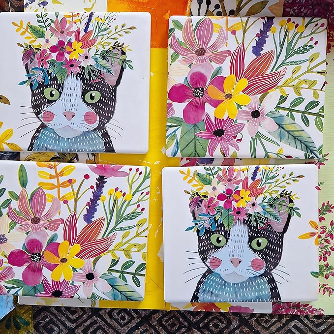 10 PCS Ceramic Tile White Coasters to Paint your Own Christmas Decorations Ceramic Unglazed DIY Art Craft Ready to Paint Ceramics Decorations 4x4in for Adults