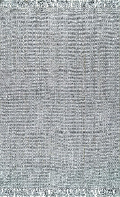 Nuloom Daniela Grey, 4' x 6', Handmade, Jute, Tassel, Soft and Textured, High Traffic, Stain Resistant, Easy Clean, Durable Area Rug for Bedroom, Living Room, Dining Space, Foyer, Entryway