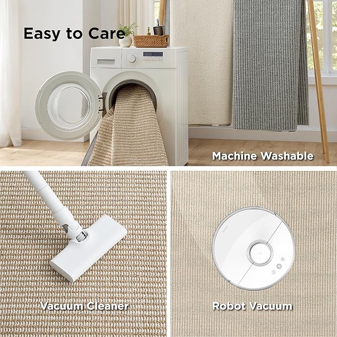 Bedsure 3x5 Faux Wool Area Rugs for Living Room, Machine Washable Carpet, Non-Slip Backing, Pet Friendly Throw Rug for Bedroom Dining Room, Natural Ivory