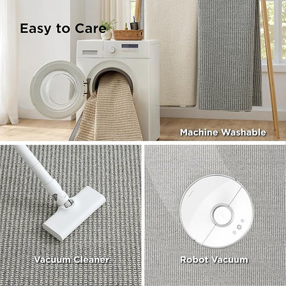 Bedsure 3x5 Faux Wool Area Rugs for Living Room, Machine Washable Carpet, Non-Slip Backing, Pet Friendly Throw Rug for Bedroom Dining Room, Gray