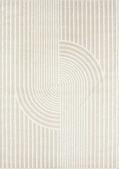Abani Area Rug for Living Room -Nuevo 9' x 12' Beige Arch Pattern Area Rug, Soft and Durable Living Room Rug, Stain and Fade Resistant, Chic Modern Design, Pet & Kid Friendly