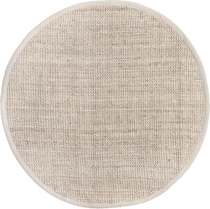 nuLOOM Ashli Solid Farmhouse Jute Area Rug, 8' Round, Off-white