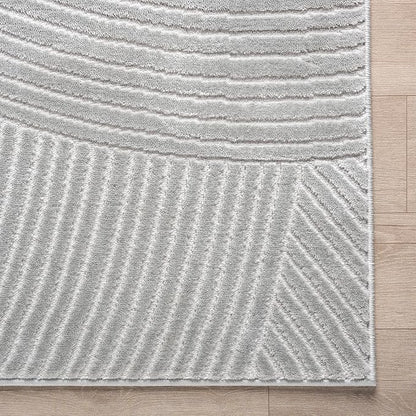Abani Grey Area Rug for Living Room, Bedroom - Zen Reiki Pattern- 4 x 6 -Durable & Easy to Clean