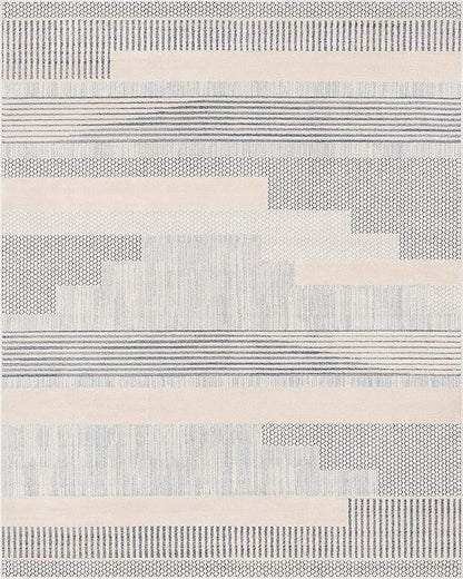 Well Woven Harlow Collection Briar Light Blue - Modern Tribal Minimalist Geometric 8x10 Area Rug - Ideal for Living Room, Dining Room & Bedroom - Durable, Stain Resistant & Easy to Clean