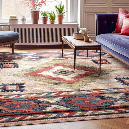Well Woven Tulsa Lea Cream Southwestern Tribal Bohemian 6'7" x 9'3" Area Rug