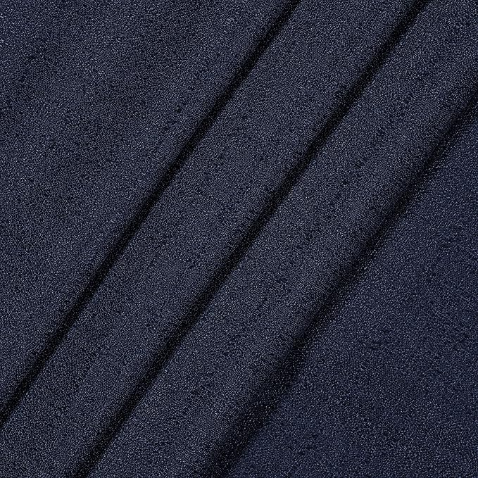 Eclipse Kendall Textured Blackout Thermal Rod Pocket Window Curtain, Insulating & Noise Reducing Curtains for Bedroom or Living Room (1 Panel), 84 in Long x 42 in Wide, Indigo