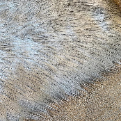 LAMBZY High Pile Super Fluffy Soft Faux Sheepskin Rug | Faux Sheepskin Rugs for Living Room Playroom Bedroom | Classic Super Soft to Touch Rug (5'x8', White/Black Tips)