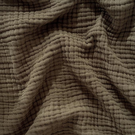 Muslin Blanket - Pure 100% Turkish Cotton Airy Soft Light Versatile Gauze Throw Blanket for Bed, Couch, Sofa (Khaki Green, Throw Size (50" x 66" inch))