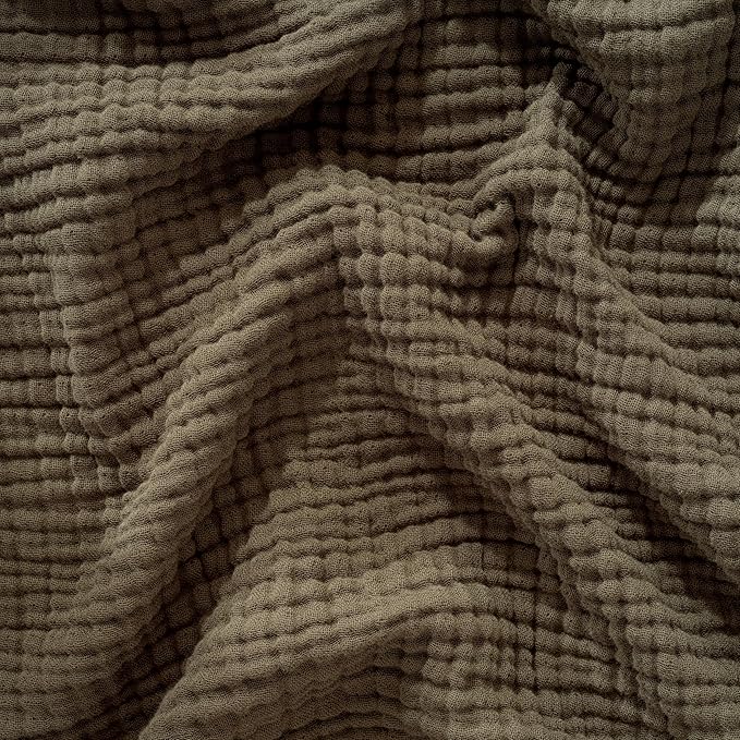 Muslin Blanket - Pure 100% Turkish Cotton Airy Soft Light Versatile Gauze Throw Blanket for Bed, Couch, Sofa (Khaki Green, Twin XL Size (71" x 95" inch))