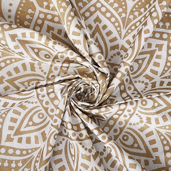 raajsee Mandala Tapestry - Boho Wall Art - 30x40 Inches - White Gold - Bedroom Decor