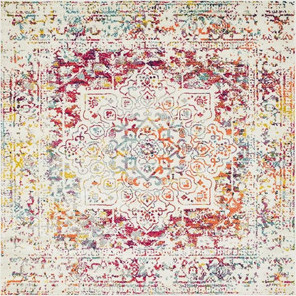 Rugs.com Arlington Collection Rug – 8 Ft Square Multi Medium-Pile Rug Perfect for Living Rooms, Kitchens, Entryways