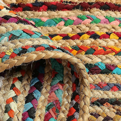 REDEARTH · Jute Cotton Chindi Area Rug - 2'x3' Rectangular Rug, Handwoven, Non-Shedding, Soft & Durable – Multi Tones for Home Décor in Living Room, Dining Room, Bedroom, Set of 2