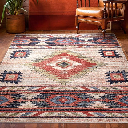 Well Woven Tulsa Lea Cream Southwestern Tribal Bohemian 6'7" x 9'3" Area Rug