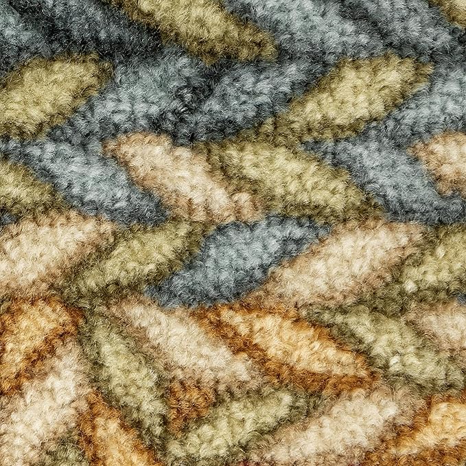Maples Rugs Marion Bohemian Braided Design Print Runner Rug – Made in USA – Washable, Non Slip Indoor Carpet for Hallway, Kitchen, and Laundry Room, 2' x 6', Multi-Color