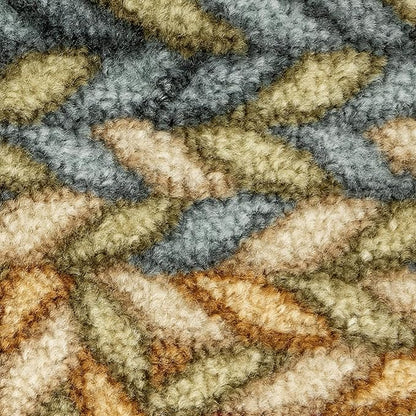Maples Rugs Marion Bohemian Braided Design Print Area Rug – Made in USA – Washable, Non Slip Indoor Carpet for Entryway, Foyer, Kitchen, and Bathroom, 46" x 30", Multi-Color