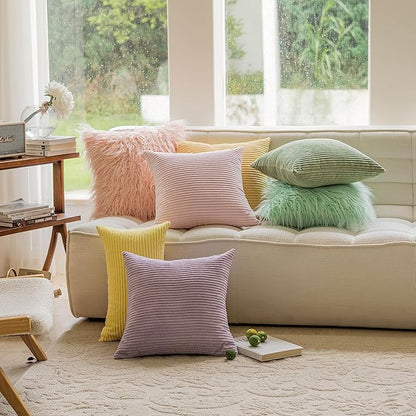 Home Brilliant Decorative Pillow Covers for Couch Sofa Set of 2 Throw Pillow Covers for Girls Room, 40cm, 16 x 16 Inch, Blush Pink