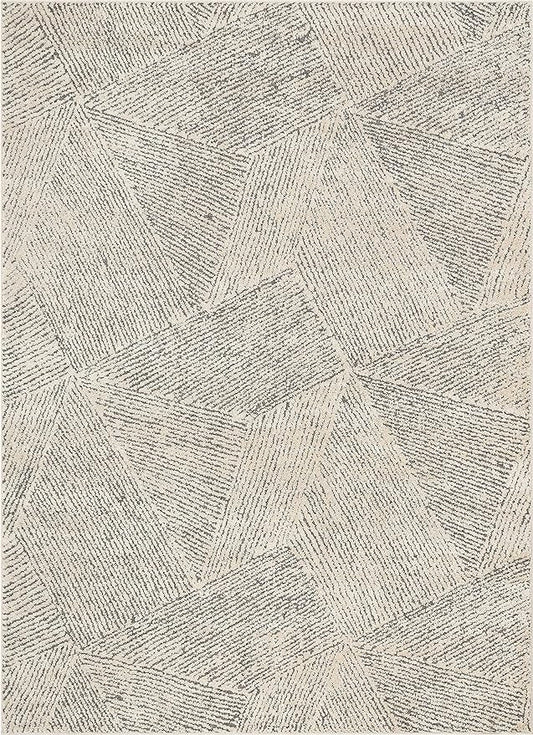 Well Woven Ezio Beige Tribal Geometric Distressed High-Lo Pile Area Rug 8x10 (7'10" x 10'6")