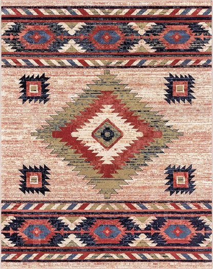 Well Woven Tulsa Lea Cream Traditional Southwestern Tribal 3x5 (3'11" x 5'3") Area Rug
