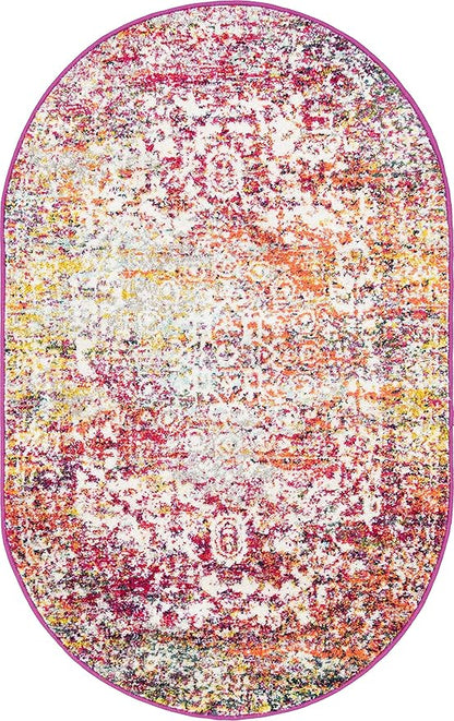 Rugs.com Arlington Collection Rug – 3' x 5' Oval Multi Medium-Pile Rug Perfect for Living Rooms, Large Dining Rooms, Open Floorplans