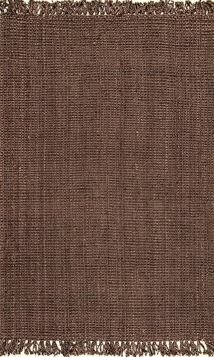Nuloom Daniela Chocolate, 5' x 7'6", Handmade, Jute, Tassel, Soft and Textured, High Traffic, Stain Resistant, Easy Clean, Durable Area Rug for Bedroom, Living Room, Dining Space, Foyer, Entryway