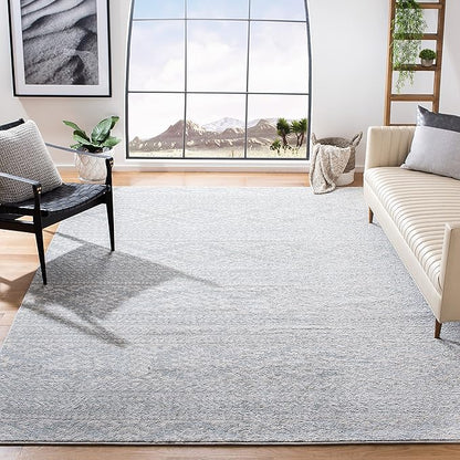 SAFAVIEH Area Rug 10x13 - Tulum Collection - Large - Light Grey & Ivory, Moroccan Boho Tribal Design, Non-Shedding & Easy to Clean, Ideal for Living Room, Bedroom, Dining Space (TUL272F)