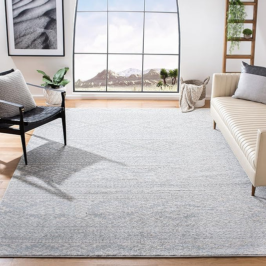 SAFAVIEH Area Rug 9x12 - Tulum Collection - Large - Light Grey & Ivory, Moroccan Boho Tribal Design, Non-Shedding & Easy to Clean, Ideal for Living Room, Bedroom, Dining Space (TUL272F)