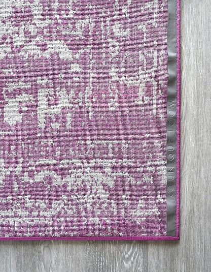Rugs.com Arlington Collection Rug – 12 Ft Runner Purple Medium-Pile Rug Perfect for Hallways, Entryways