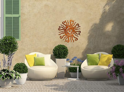Riverside Designs Wacky Sun Metal Wall Art Indoor/Outdoor Decor - 18" Copper Rust Proof Wall Sculpture - Made in USA - Ideal for Bedroom, Garden, Home, Patio and Farmhouse