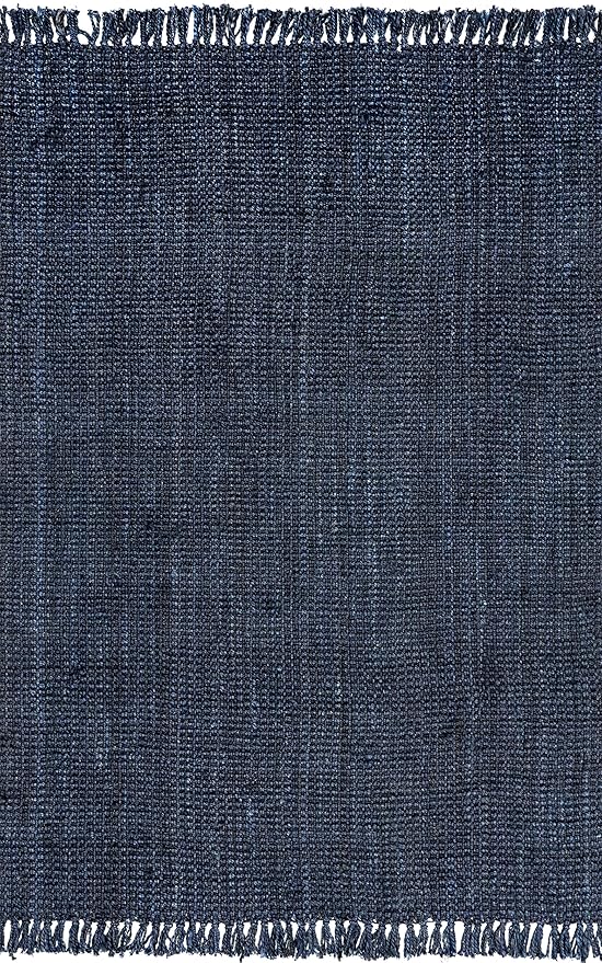 Nuloom Daniela Navy, 5' x 7'6", Handmade, Jute, Tassel, Soft and Textured, High Traffic, Stain Resistant, Easy Clean, Durable Area Rug for Bedroom, Living Room, Dining Space, Foyer, Entryway
