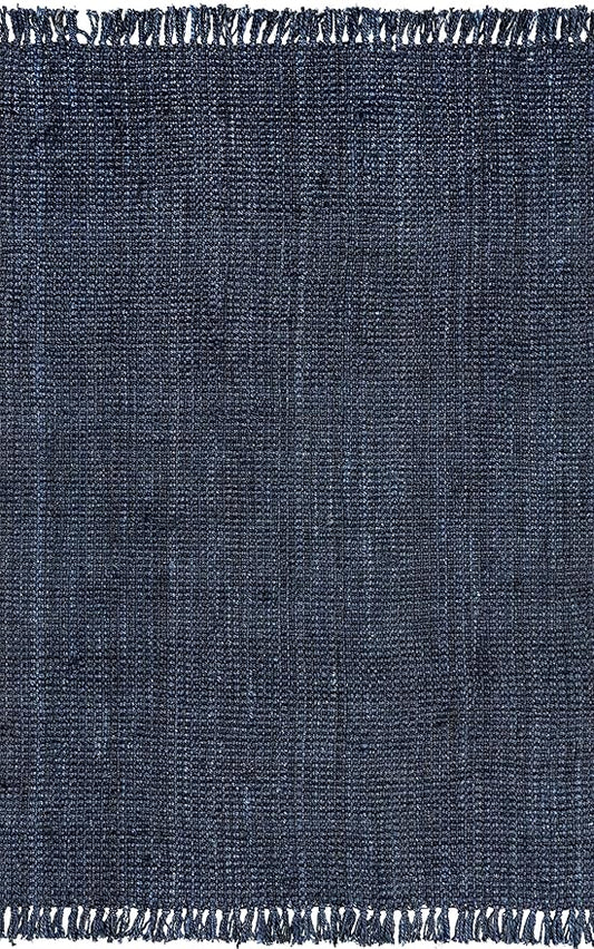 Nuloom Daniela Navy, 3' x 5', Handmade, Jute, Tassel, Soft and Textured, High Traffic, Stain Resistant, Easy Clean, Durable Area Rug for Bedroom, Living Room, Dining Space, Foyer, Entryway