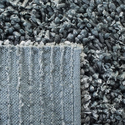 SAFAVIEH Sheep Shag Collection 2'3" x 8' Aqua SSG212J Handmade 1-inch Thick Runner Rug