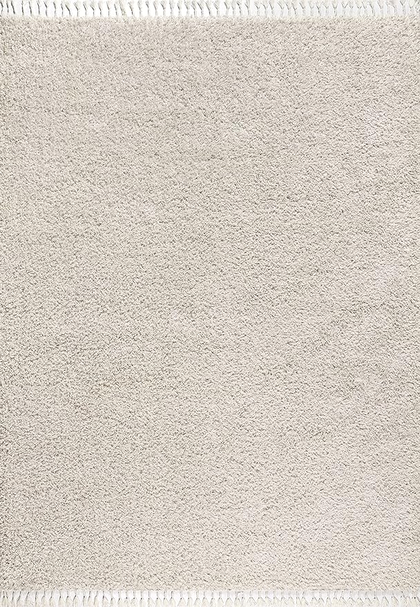 JONATHAN Y Mercer Shag Plush Tassel Cream Indoor Area Rug, 8x10, Contemporary, Modern, Easy-Cleaning for Living Room, Bedroom, Kitchen, Pet Friendly, Non-Shedding (MCR100D-8)